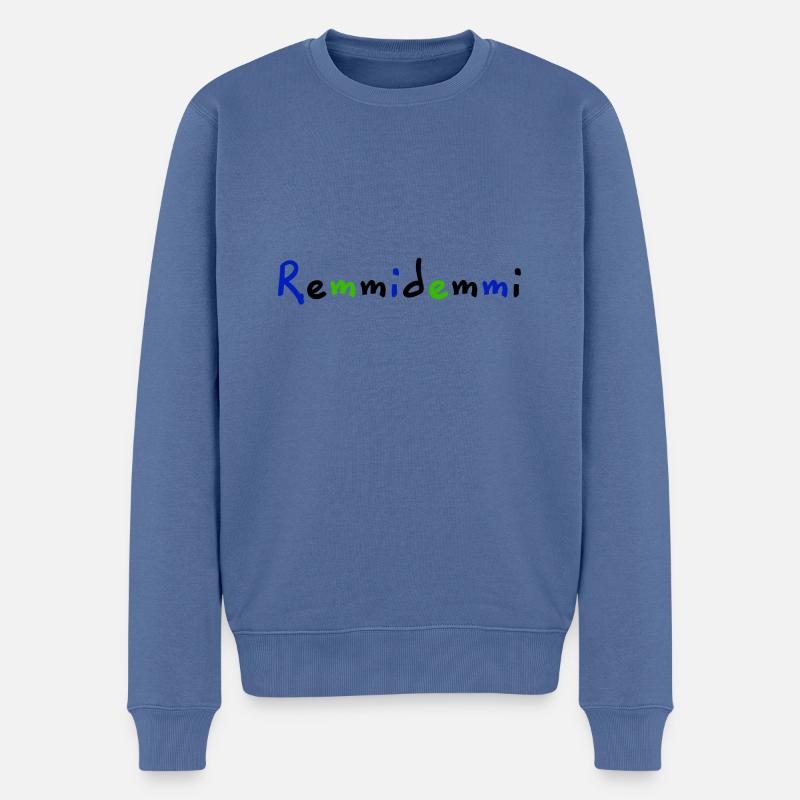 remmidemmi - Männer Premium Bio Pullover - Taubenblau