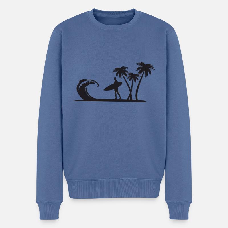 Surfer/Surf - Pull Premium bio Homme - bleu pigeon