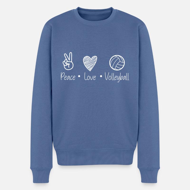 Volleyball - Männer Premium Bio Pullover - Taubenblau