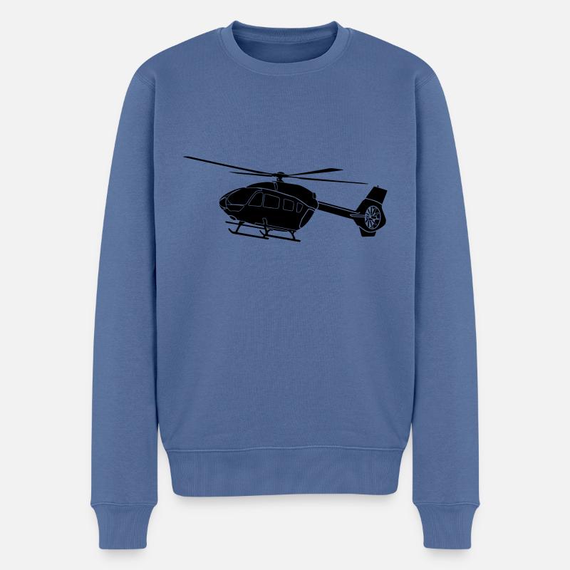 ec145 Hélicoptère Hélicoptère - Pull Premium bio Homme - bleu pigeon