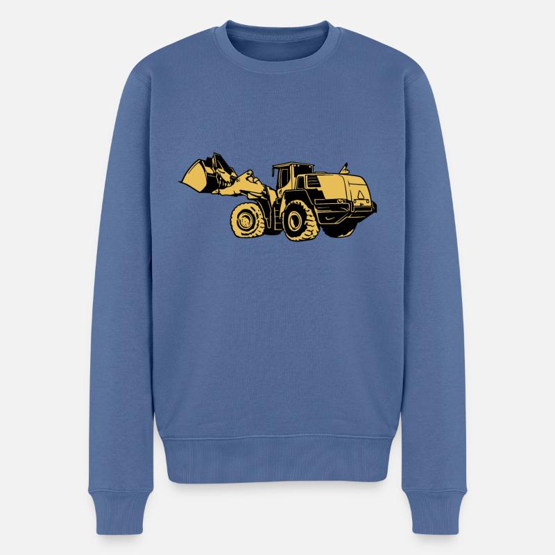 Lademaschine Silhouette Radlader Steinbruch - Männer Premium Bio Pullover - Taubenblau