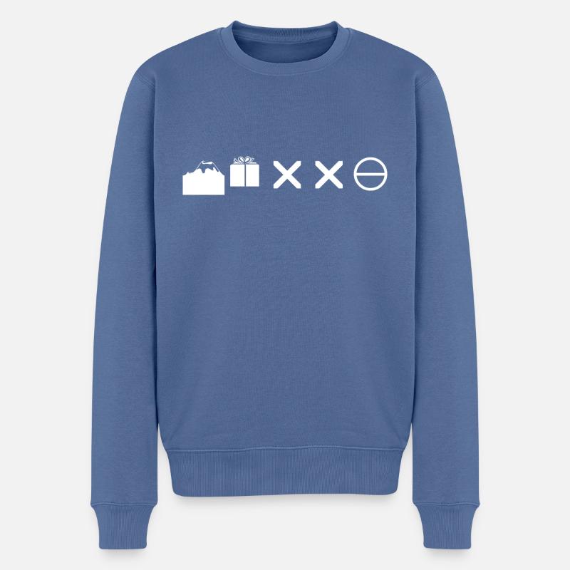 Abstrakte moderne Symbole Cool - Männer Premium Bio Pullover - Taubenblau