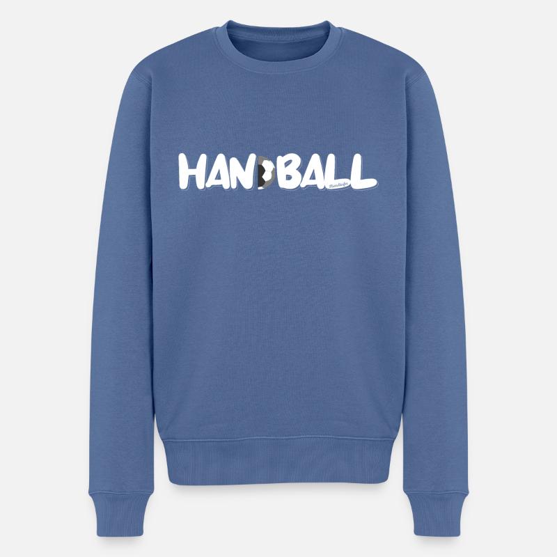 Handball - Coureur circulaire - Pull Premium bio Homme - bleu pigeon