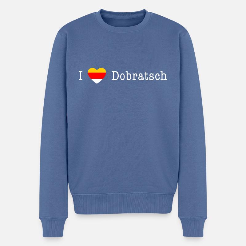 I love Dobratsch - "Kärnten Style" - Männer Premium Bio Pullover - Taubenblau