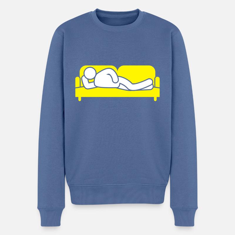 Couch Schlafen Sofa Müde Icon - Männer Premium Bio Pullover - Taubenblau