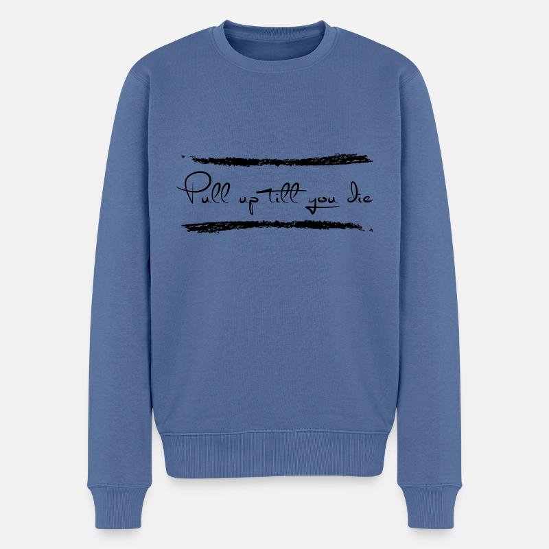 Tu es la - Pull Premium bio Homme - bleu pigeon
