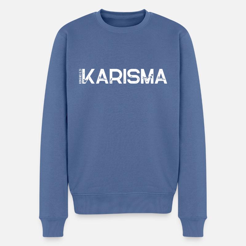 Karisma - Romains 6:23 - Pull Premium bio Homme - bleu pigeon