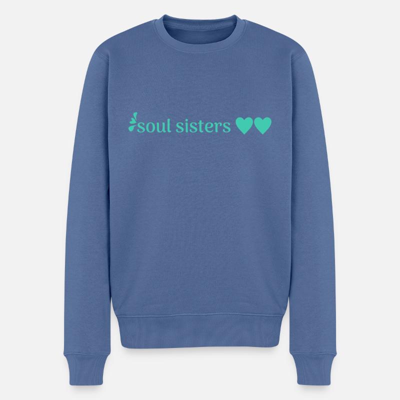 freunde - Männer Premium Bio Pullover - Taubenblau