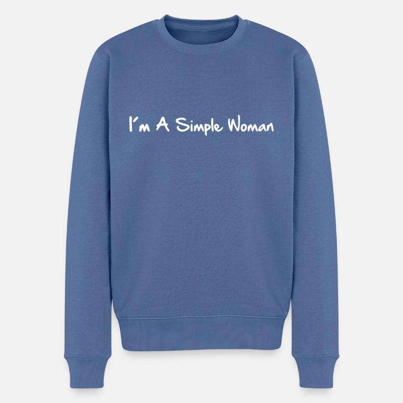 I’m A simple Woman - Pull Premium bio Homme - bleu pigeon