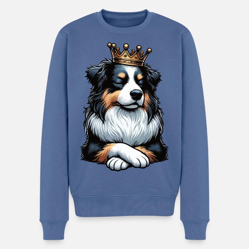 Berger australien Aussie Aussie Propriétaires Aussies - Pull Premium bio Homme - bleu pigeon