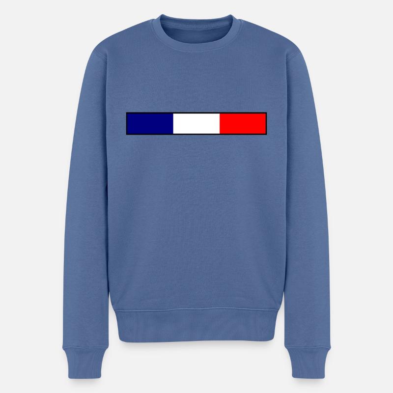 France Drapeau - Pull Premium bio Homme - bleu pigeon