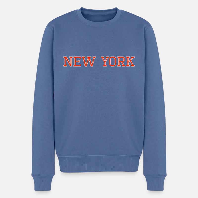 Idée cadeau New York - Pull Premium bio Homme - bleu pigeon