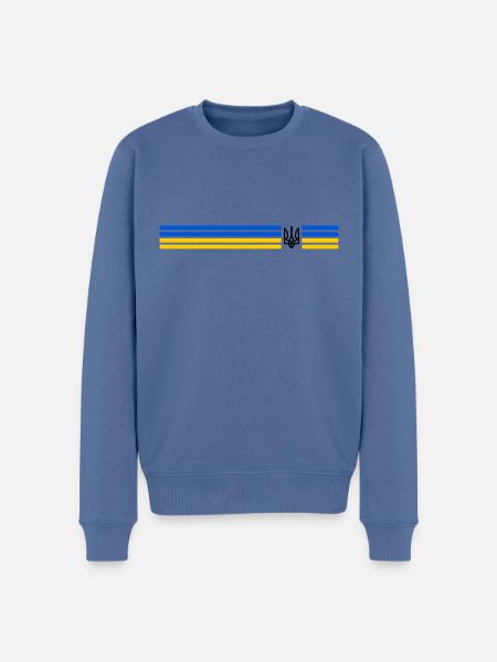 UKRAINE Sporty - Men's Premium Organic Jumper - stone blue
