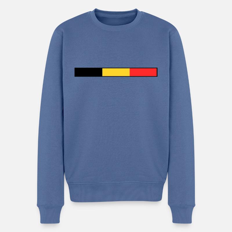 Belgien Flagge - Männer Premium Bio Pullover - Taubenblau