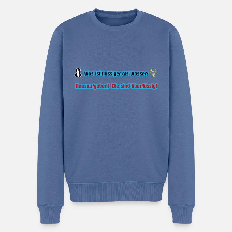 Hausaufgaben sind überflüssig - Männer Premium Bio Pullover - Taubenblau