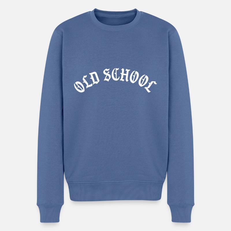 Old School - Männer Premium Bio Pullover - Taubenblau