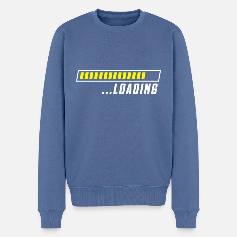 loading ladebalken symbol - Männer Premium Bio Pullover - Taubenblau