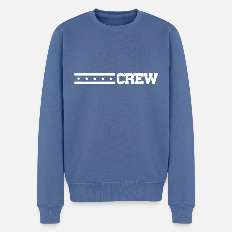 crew strich sterne - Pull Premium bio Homme - bleu pigeon