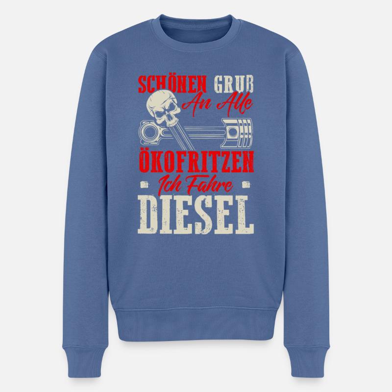 Ökofritzen - Männer Premium Bio Pullover - Taubenblau