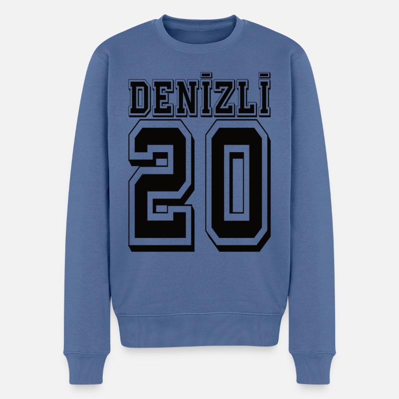 Denizli 20 - Männer Premium Bio Pullover - Taubenblau