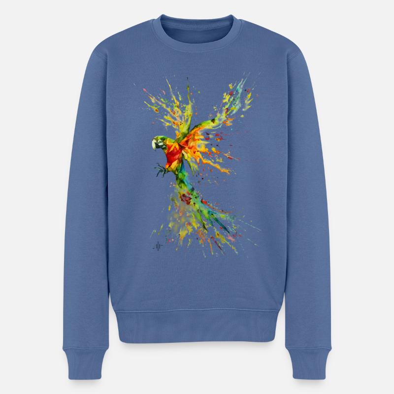 Papagei - Männer Premium Bio Pullover - Taubenblau