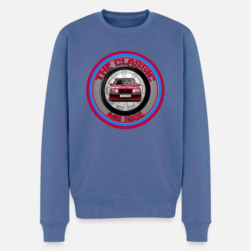 Coole Benz T-Shirt Classic Car 190E Geschenkidee - Männer Premium Bio Pullover - Taubenblau