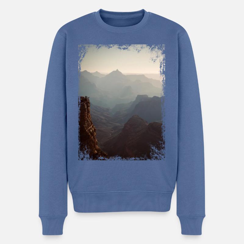 Grand Canyon - Männer Premium Bio Pullover - Taubenblau
