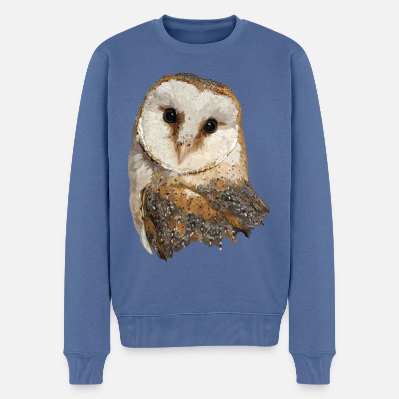 Schleiereule - Männer Premium Bio Pullover - Taubenblau