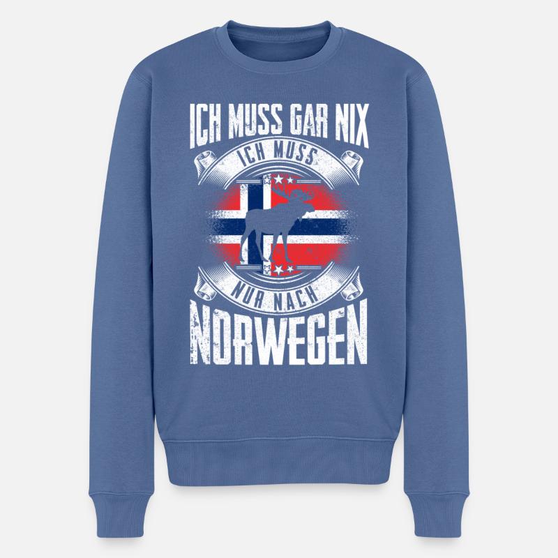 Norwegen - Männer Premium Bio Pullover - Taubenblau