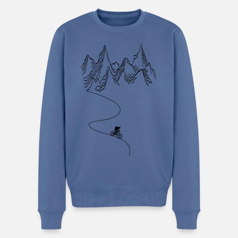 MTB Mountainbike Berge - Männer Premium Bio Pullover - Taubenblau