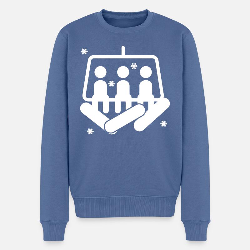 Snowboard - Pull Premium bio Homme - bleu pigeon