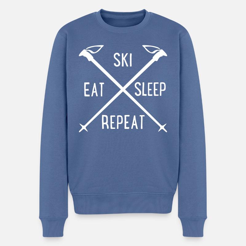 Ski - Männer Premium Bio Pullover - Taubenblau