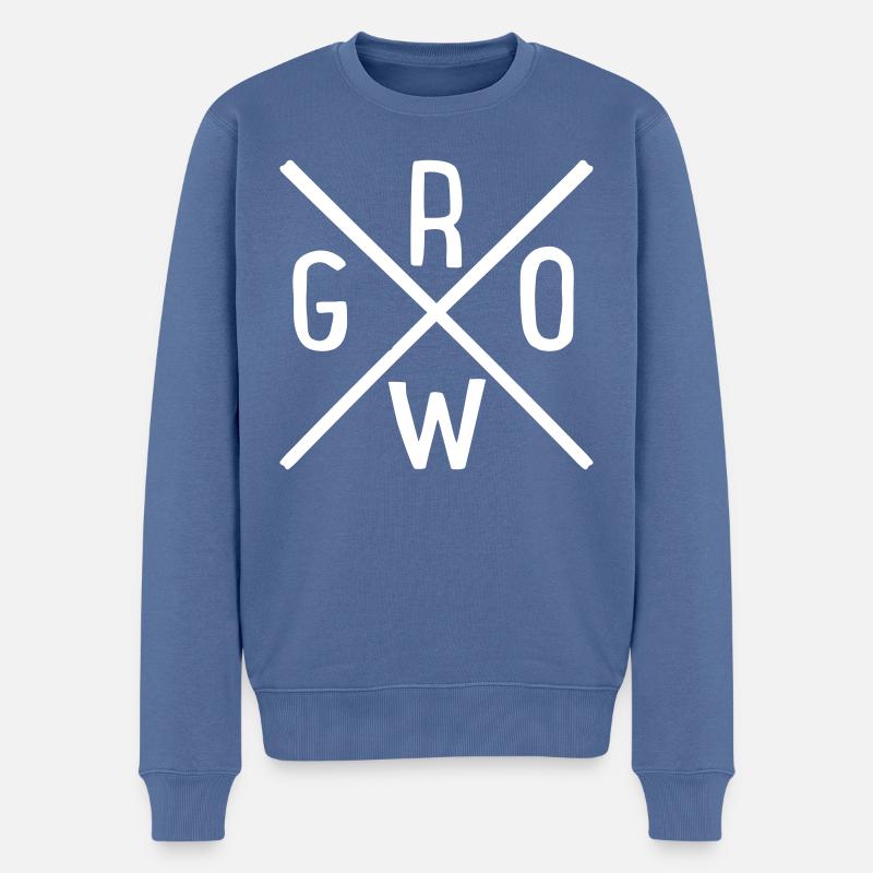 grow - Pull Premium bio Homme - bleu pigeon