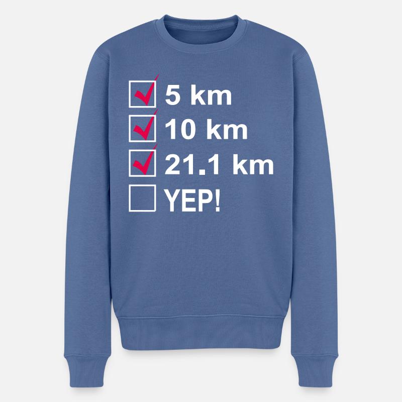 Marathon - Männer Premium Bio Pullover - Taubenblau
