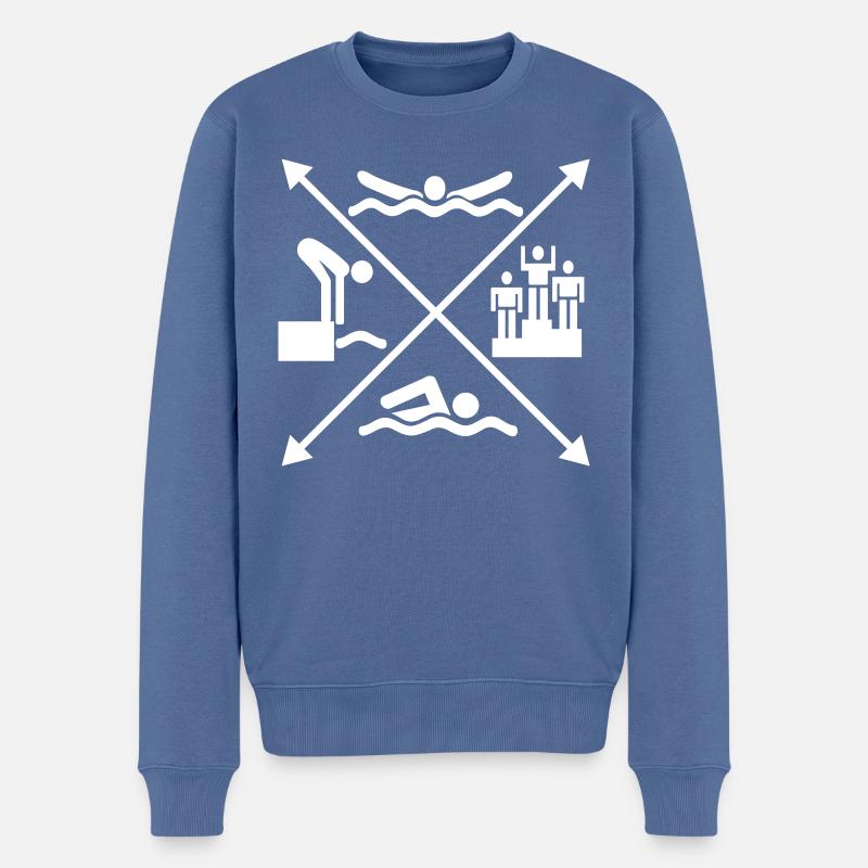 nager - Pull Premium bio Homme - bleu pigeon