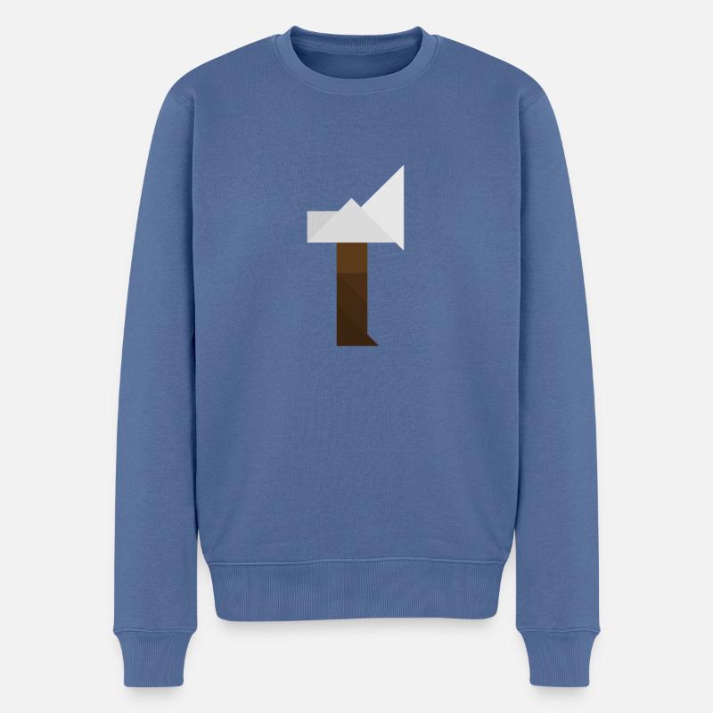 Axt - Tangram - Männer Premium Bio Pullover - Taubenblau