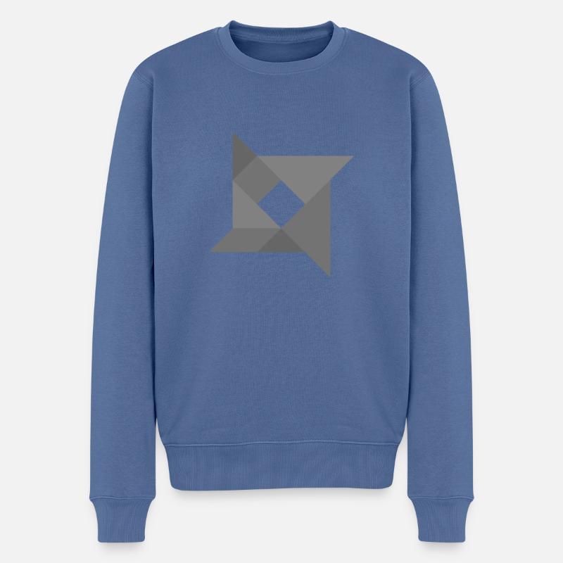 Shuriken - Tangram - Männer Premium Bio Pullover - Taubenblau