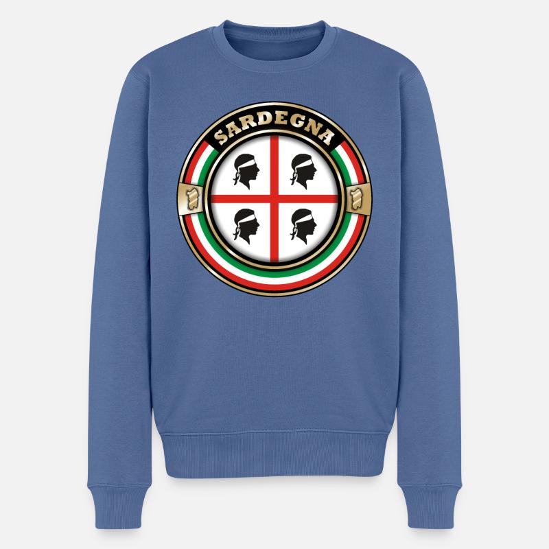 Emblem Sardiniens - Männer Premium Bio Pullover - Taubenblau