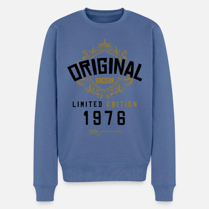 1976 Anniversaire en édition limitée - Pull Premium bio Homme - bleu pigeon