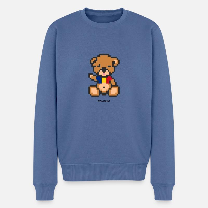 Pixel Bear Romania - Pull Premium bio Homme - bleu pigeon