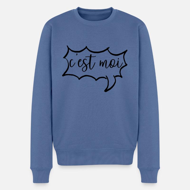 c'est moi - Männer Premium Bio Pullover - Taubenblau