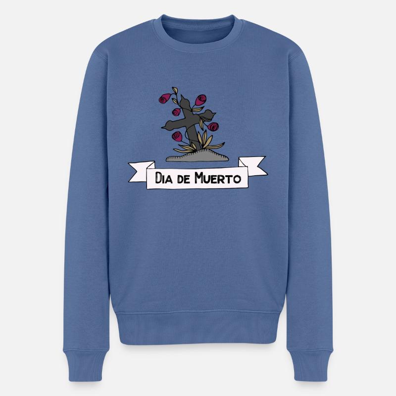 Dia de Muertos - Pull Premium bio Homme - bleu pigeon