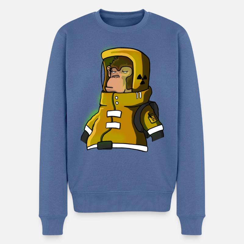 Monkeysta - Männer Premium Bio Pullover - Taubenblau