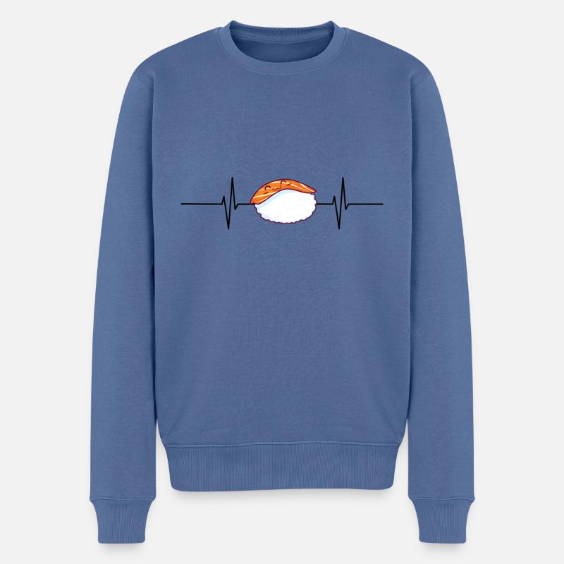 Sushi Liebe - Männer Premium Bio Pullover - Taubenblau