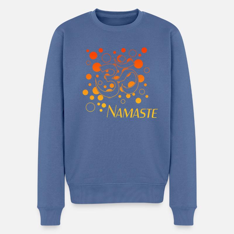 Namaste - Männer Premium Bio Pullover - Taubenblau
