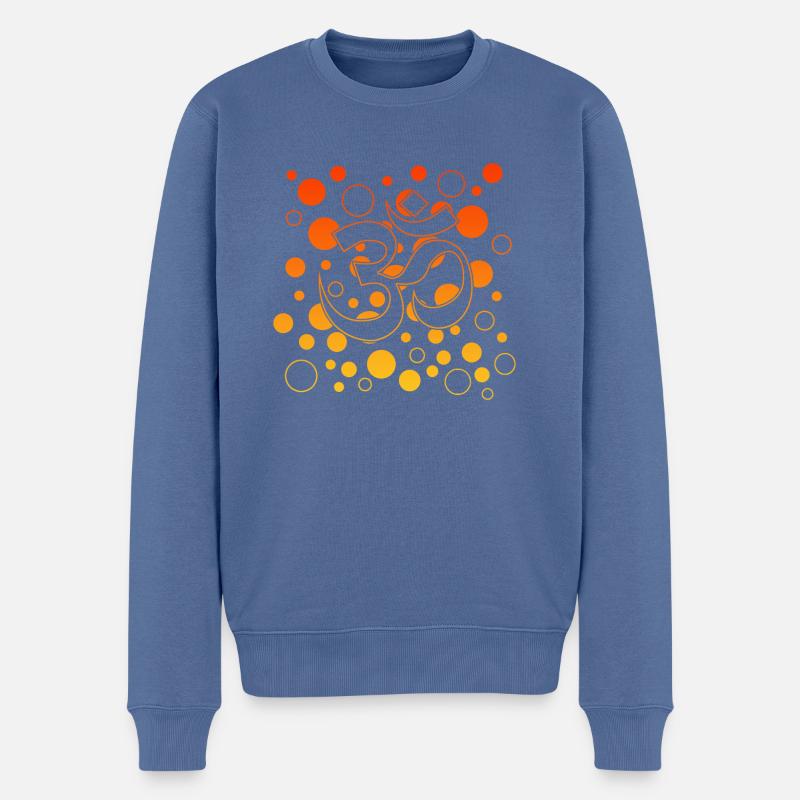 Yoga Namaste - Männer Premium Bio Pullover - Taubenblau