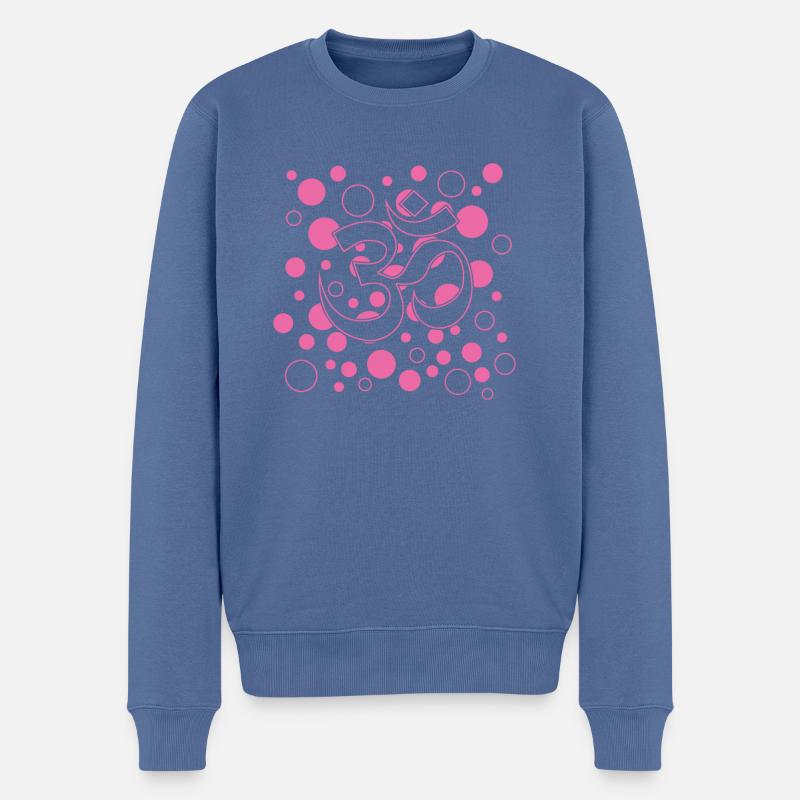 Yoga Namaste - Männer Premium Bio Pullover - Taubenblau
