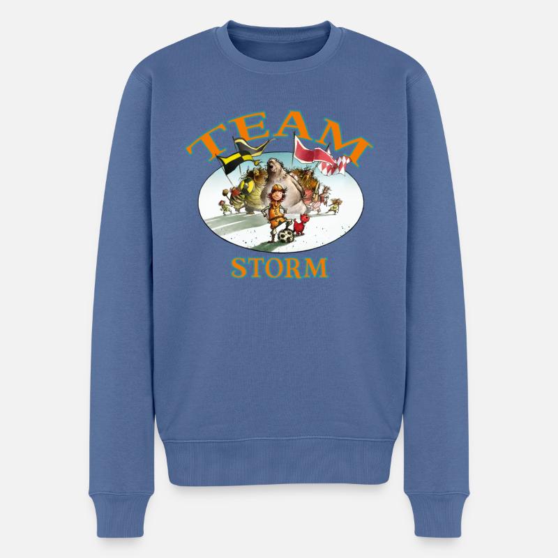 Team STORM - Männer Premium Bio Pullover - Taubenblau