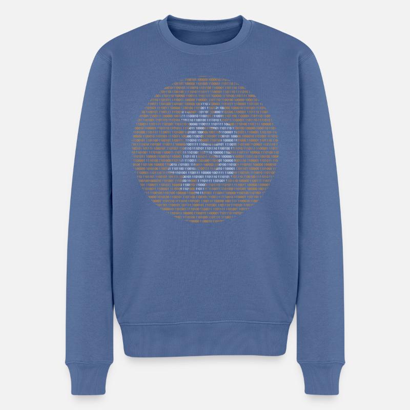 Bitcoin 0 und 1 - Männer Premium Bio Pullover - Taubenblau