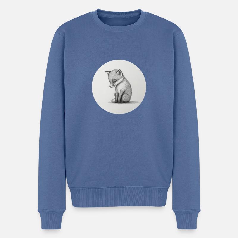 Fuchs - Männer Premium Bio Pullover - Taubenblau